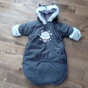 Souris Mini Baby Girl Puffer Carbag Pram Bag Snowsuit Bunting 6 M